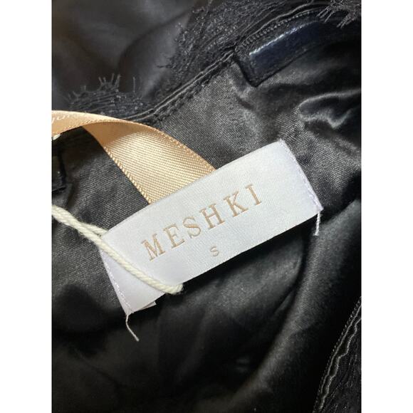 NEW Meshki Darcie Women's Black Strapless Satin Lace Maxi Bodycon Dress Size S - Picture 5 of 6